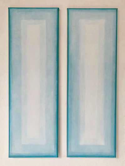 double painting; (30 x 90 cm.)